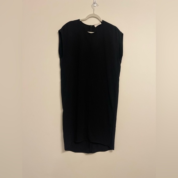 Everlane 100% triacetate dress 00 black quiet luxury neutral minimal modern midi - Picture 2 of 12